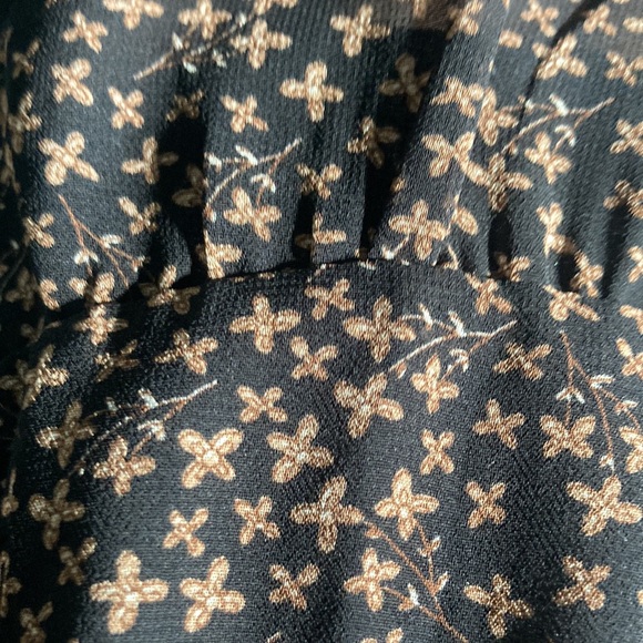 AAKAA brown and black floral chiffon boho dress, size medium - Picture 4 of 14